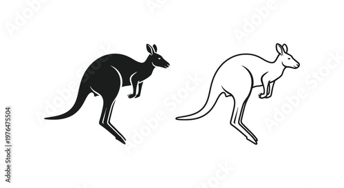 Kangaroo Vector Icons Designs Australia Symbols Vector