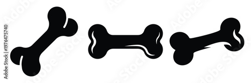 bone silhouette set vector illustration