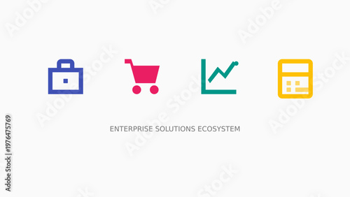 A colorful icon with a shopping cart and a shopping cart