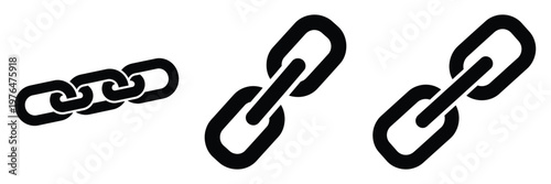 chains silhouette set vector illustration