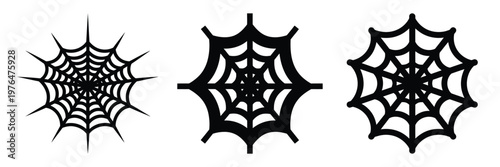 cobweb silhouette set vector illustration