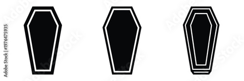 coffin silhouette set vector illustration