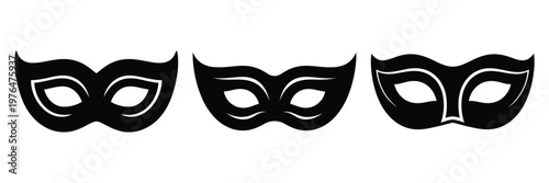 costume mask silhouette set vector illustration