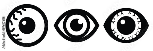 eyeball silhouette set vector illustration