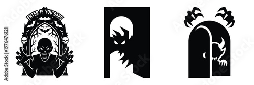 enter if you silhouette set vector illustration