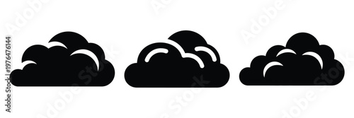 fog cloud silhouette set vector illustration