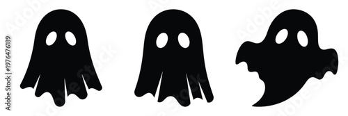 ghost floating silhouette set vector illustration
