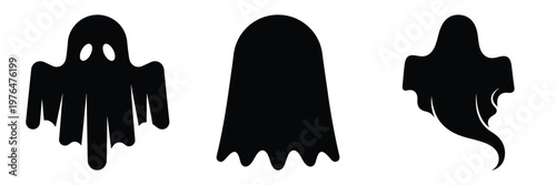 ghost silhouette set vector illustration