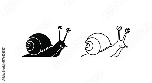 Cute Snail Shell Art Designs - Creative Illustrations Vector