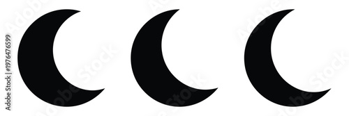 moon silhouette set vector illustration