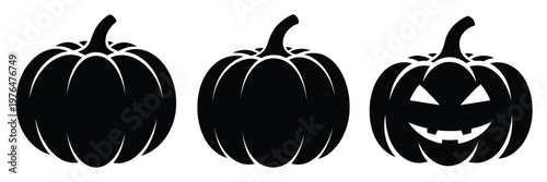 pumpkin silhouette set vector illustration