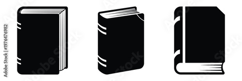 spell book silhouette set vector illustration