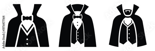 vampire costume silhouette set vector illustration
