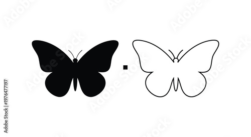 Minimalist Butterfly Designs  Symbols for Art Projects Vector