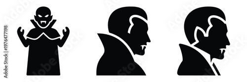 vampire silhouette set vector illustration