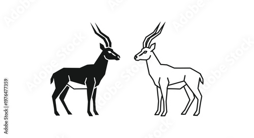Antelope Species Comparison Guide Horns  Coat Types Vector