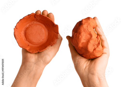 Female hands with plate and...