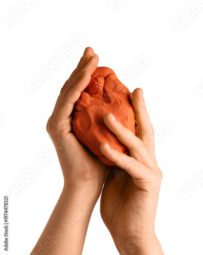 Female hands with orange cl...