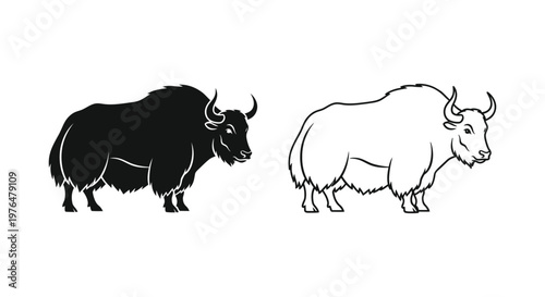 Yak Illustration Designs Sketches  Symbols Vector