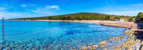 Parzine Beach, Ilovik, Croatia, in springtime