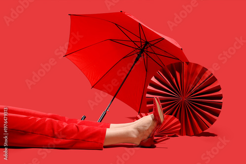 Legs of woman in stylish hi...