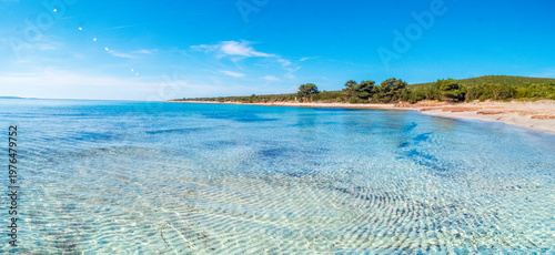 Parzine Beach, Ilovik, Croatia, in springtime