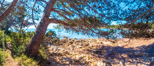 Parzine Beach, Ilovik, Croatia, in springtime