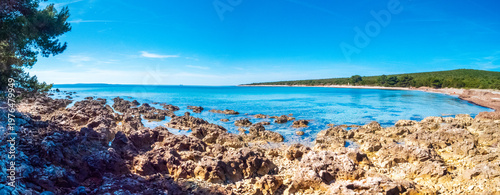 Parzine Beach, Ilovik, Croatia, in springtime