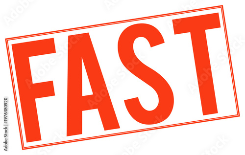 Photos Red fast stamp logo on transparent background