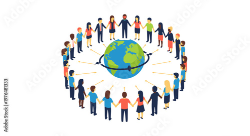 Diverse people around the world united.