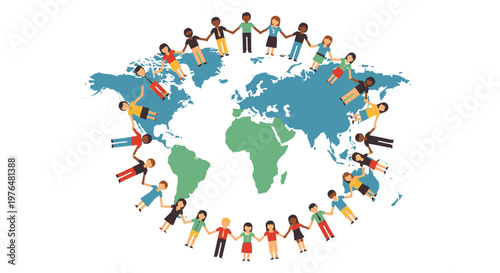 Diverse people around the world united.