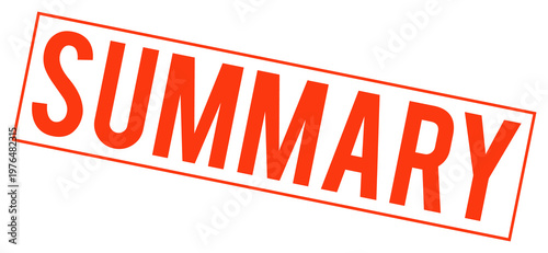 Tableau sur toile Red summary stamp with bold letters on transparent background