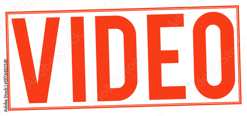 Foto Large red video stamp on transparent background