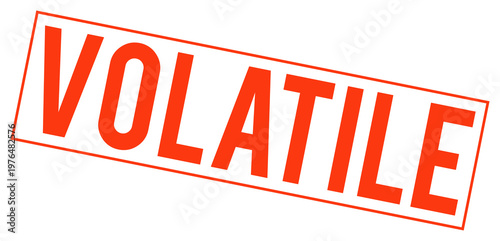 Принти на полотні Large red volatile stamp on transparent background