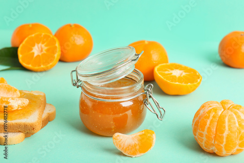 Jar of sweet tangerine jam ...