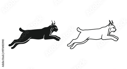 Lynx vs Hare Speed Comparison Running Animals Vector