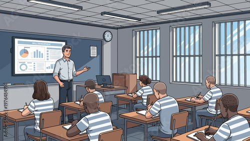 Teacher instructing students in a classroom setting 3.