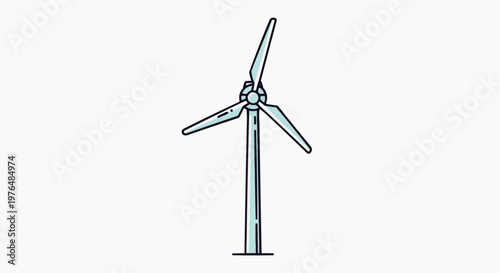 A solitary wind turbine stands tall against the sky, symbolizing renewable energy and environmental consciousness. The image represents the power of wind and sustainable technology.