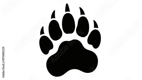 Black Bear Paw Print Silhouette Vector Graphic