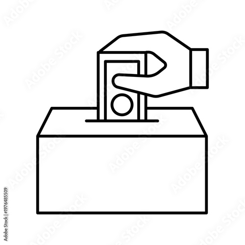 Charity infaq box for zakat and alms line art icon
