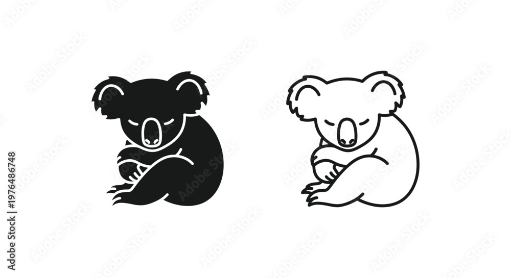 Naklejka premium Cute Koala Designs Ideas for Kids and Art Lovers Vector