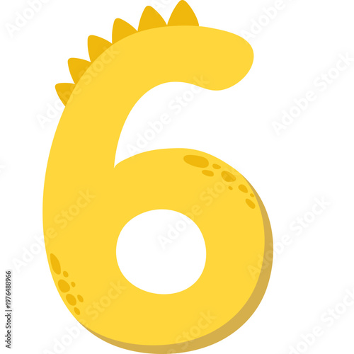 Six Number Dinosaur Alphabet Illustration