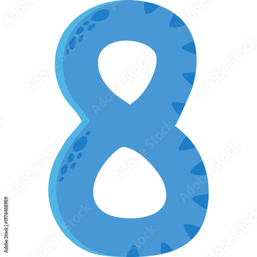 Eight Number Dinosaur Alphabet Illustration