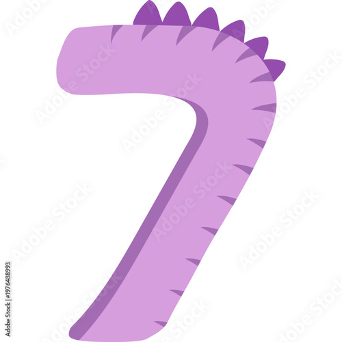 Seven Number Dinosaur Alphabet Illustration