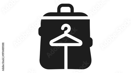 Garment travel bag icon, vector illustration isolated on white background