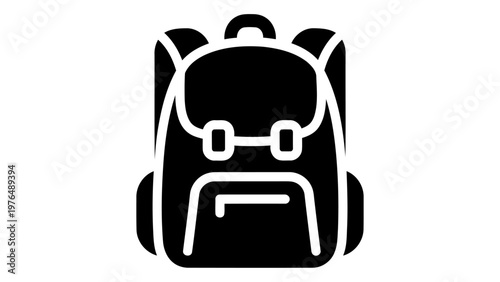 Kids backpack cartoon icon