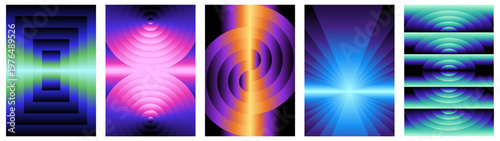 Vector illustration collection - trendy abstract creative minimalist prints and compositions with bright gradient colors - design templates for social media posts and stories, posters and banners 