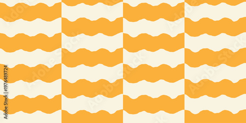 Vector seamless pattern in hand drawn doodle sketchy style with ocean waves, surf posters, banners for summer sea side vacation backgrounds and prints