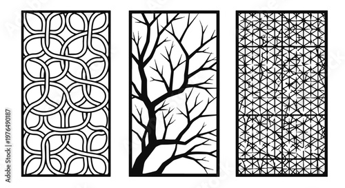 Three Unique Decorative Panel Designs for Modern Interior and Architectural Elements