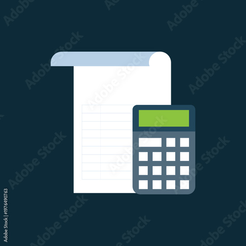 Paper graph and calculator CPA logo icon